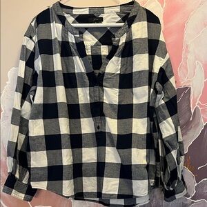 J. Crew Black and White Plaid Shirt